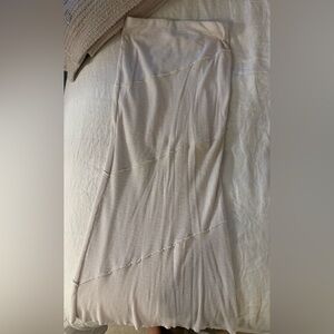 Ribbed Beige Maxi Skirt